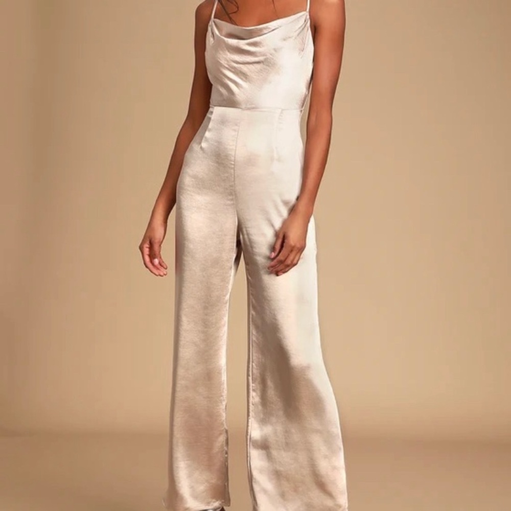 Lulus champagne jumpsuit